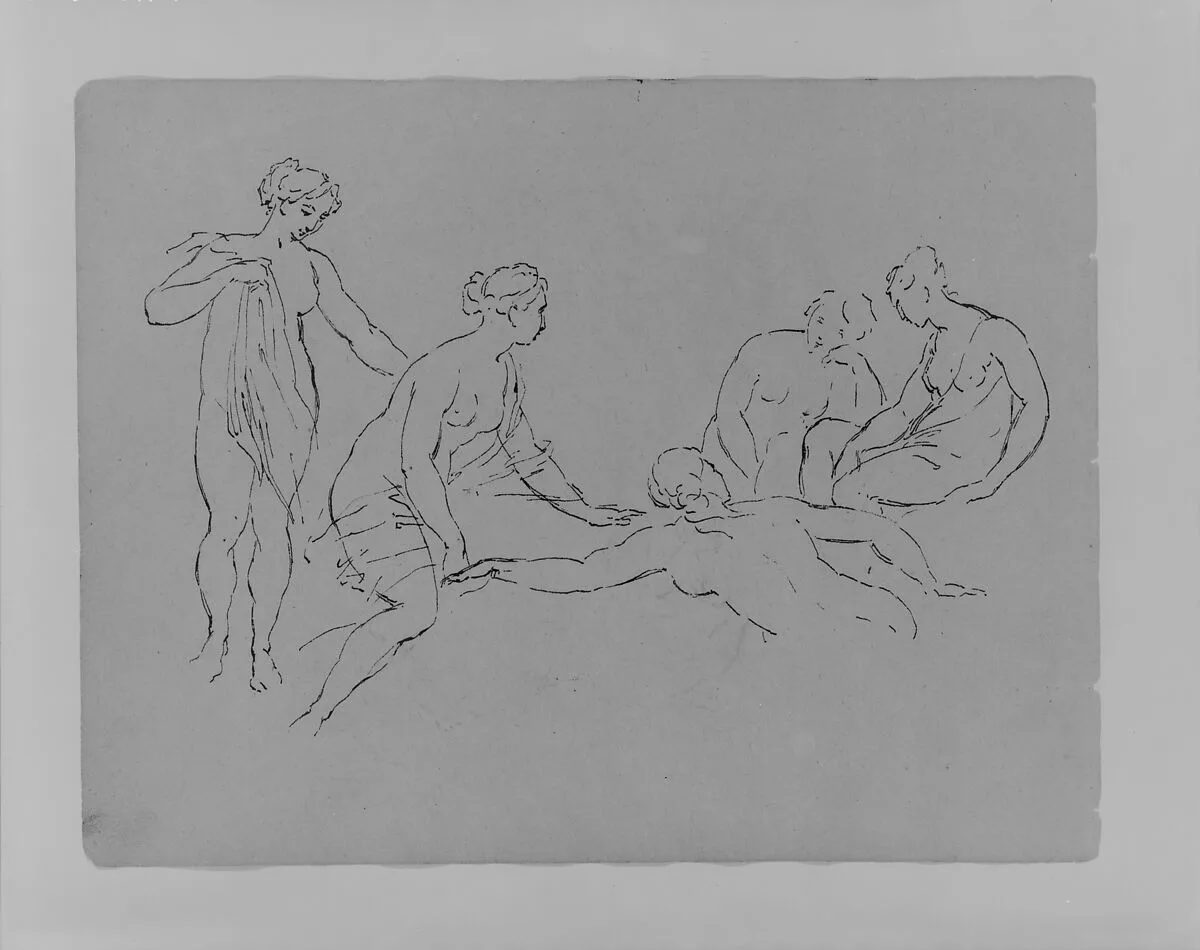 Five Nude Bathers (from Sketchbook) — Thomas Sully