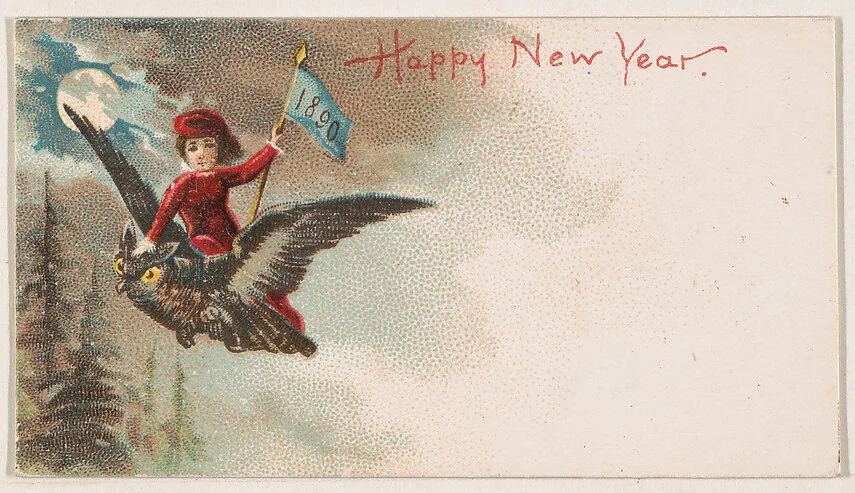 Happy New Year, from the New Years 1890 series (N227) issued by Kinney Bros. — Kinney Brothers Tobacco Company