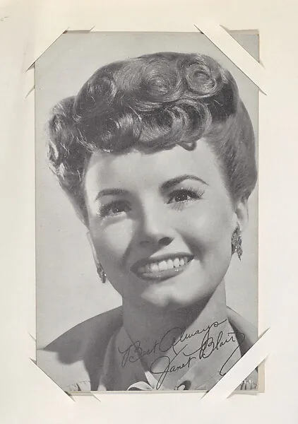 Janet Blair from Movie Stars Exhibit Cards series (W401) — Unknown