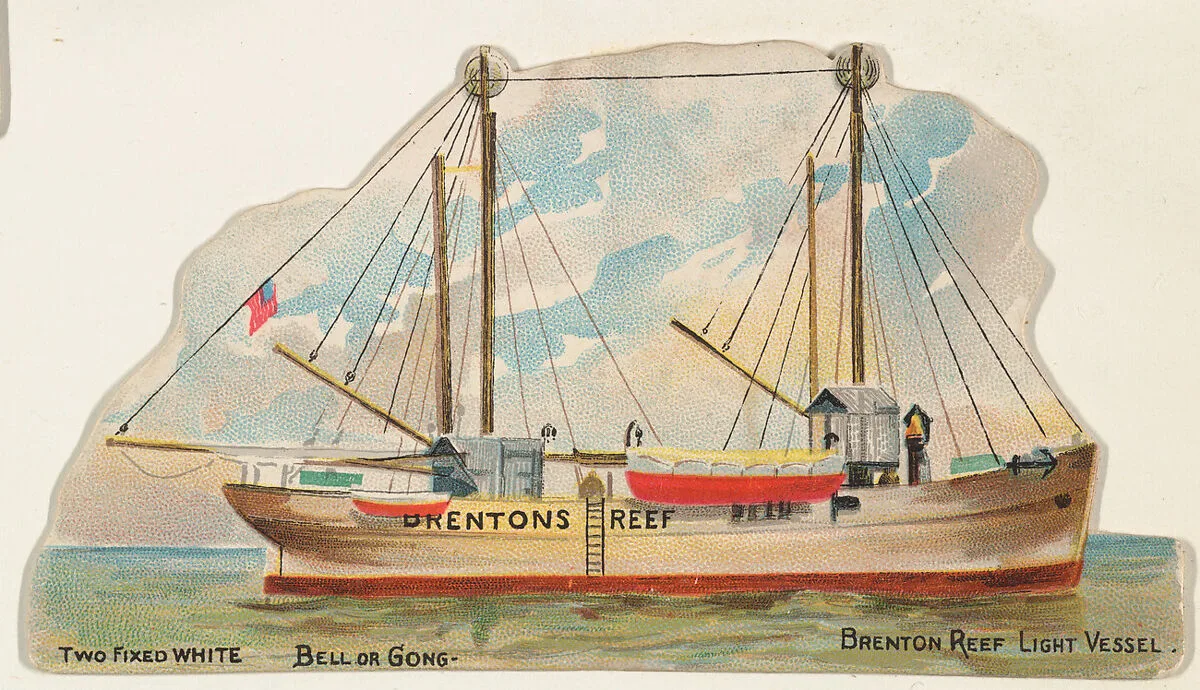 Brenton Reef Light Vessel, from the Lighthouses series (N119) issued by Duke Sons & Co. to promote Honest Long Cut Tobacco — The Giles Company|W. Duke, Sons & Co.