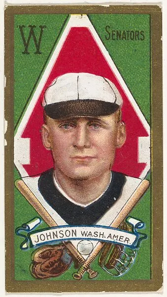 Walter Johnson, Washington Senators, American League, from the "Baseball Series" (Gold Borders) set (T205) issued by the American Tobacco Company — American Tobacco Company