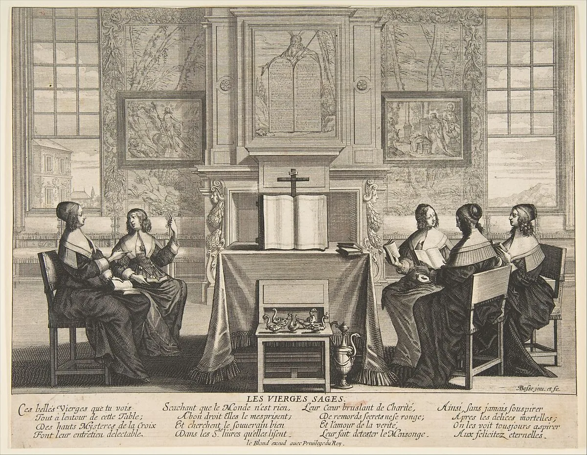 The Wise Virgins Conversing — Abraham Bosse|Jean I Leblond