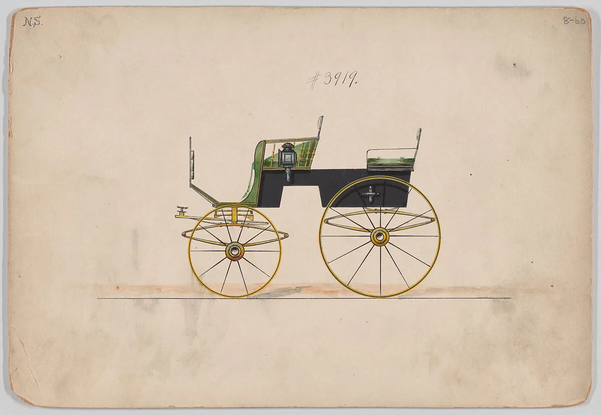 Design for 4 seat Phaeton, no top, no. 3919 — Brewster & Co.|Herman Stahmer