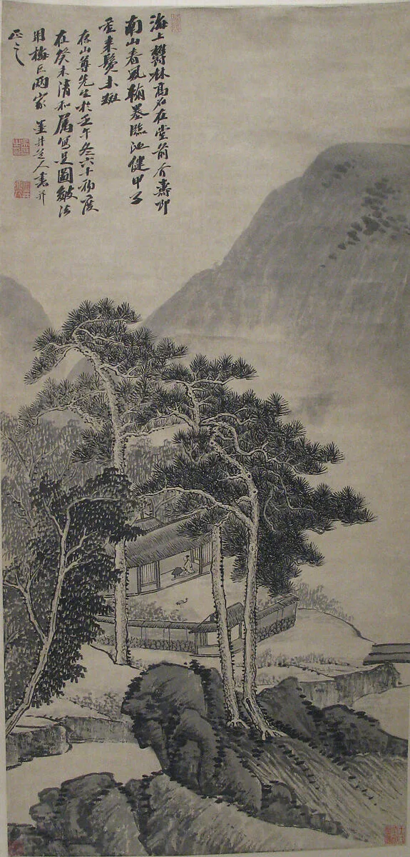 清 佚名 倣吳歷 茂林草堂圖 軸|A Lodge in the Hills — Wu Li
