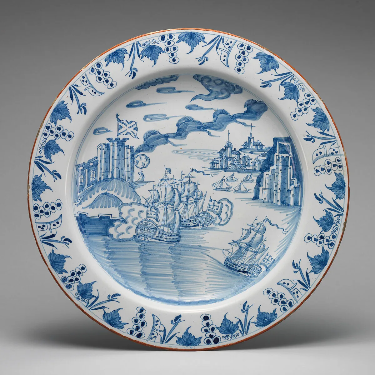 Dish with Capture of Portobello by Admiral Vernon, November 20–21, 1739 — Unknown