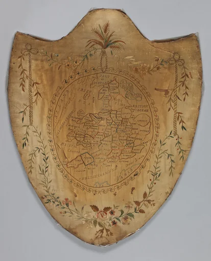 Embroidered map sampler