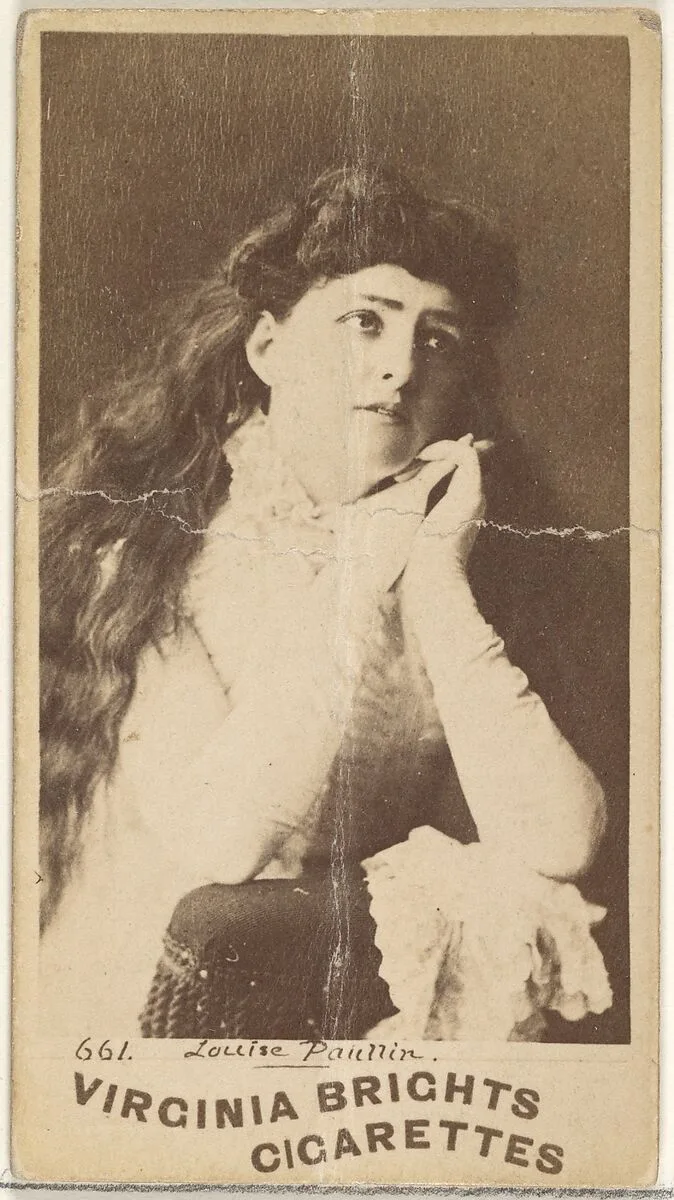 Card 661, Louise Paullin, from the Actors and Actresses series (N45, Type 1) for Virginia Brights Cigarettes — Allen & Ginter
