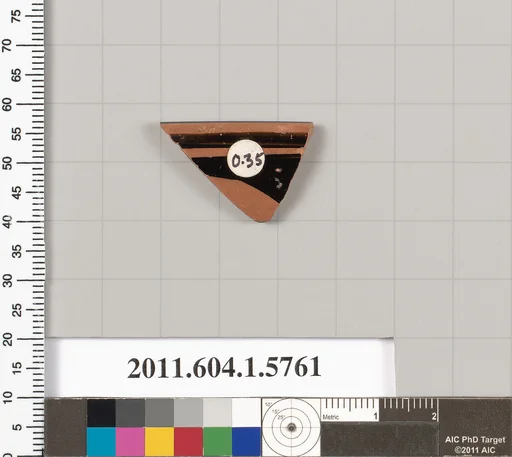Terracotta rim fragment of a kylix: eye-cup (drinking cup)