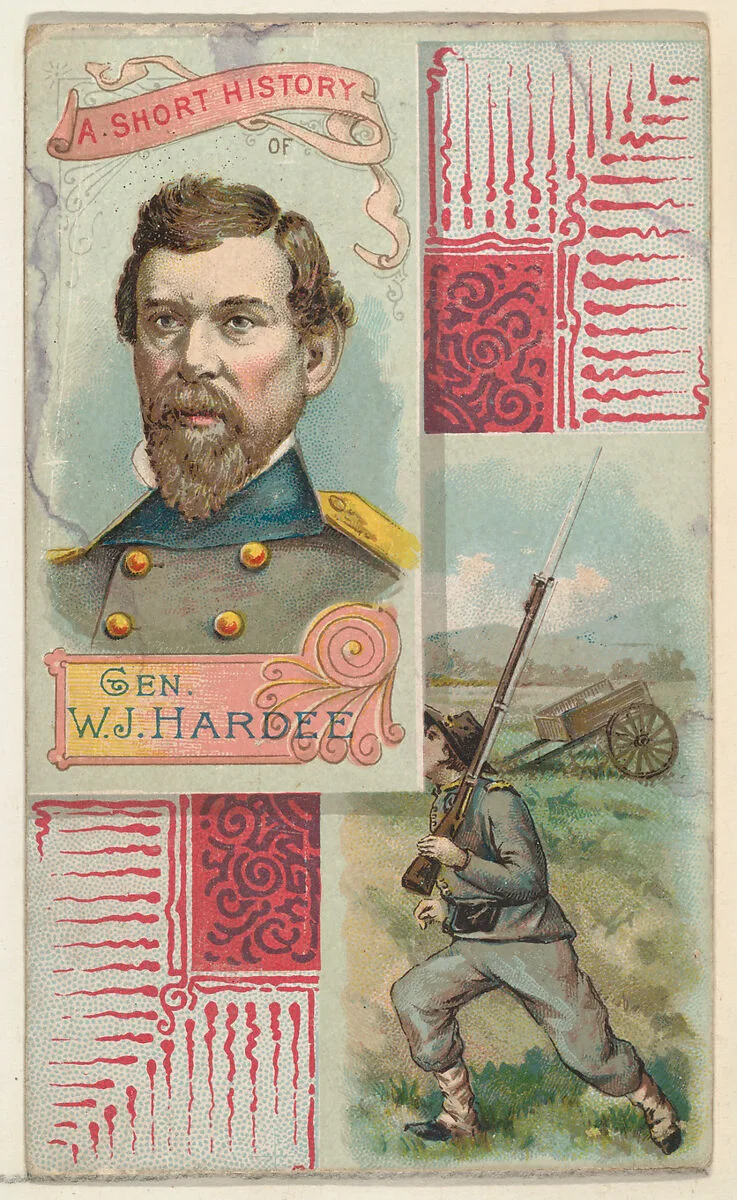 A Short History: General William J. Hardee, from the Histories of Generals series (N114) issued by W. Duke, Sons & Co. to promote Honest Long Cut Smoking and Chewing Tobacco — Knapp & Company|W. Duke, Sons & Co.