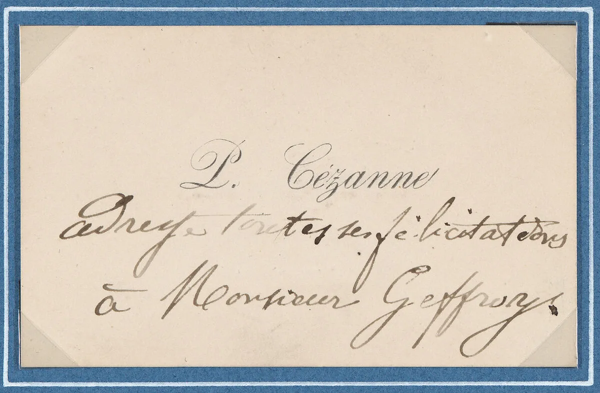 Paul Cézanne, calling card — Anonymous