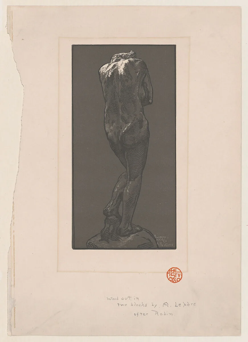 Nude statue, seen from behind — Auguste Rodin|Auguste-Louis Lepère