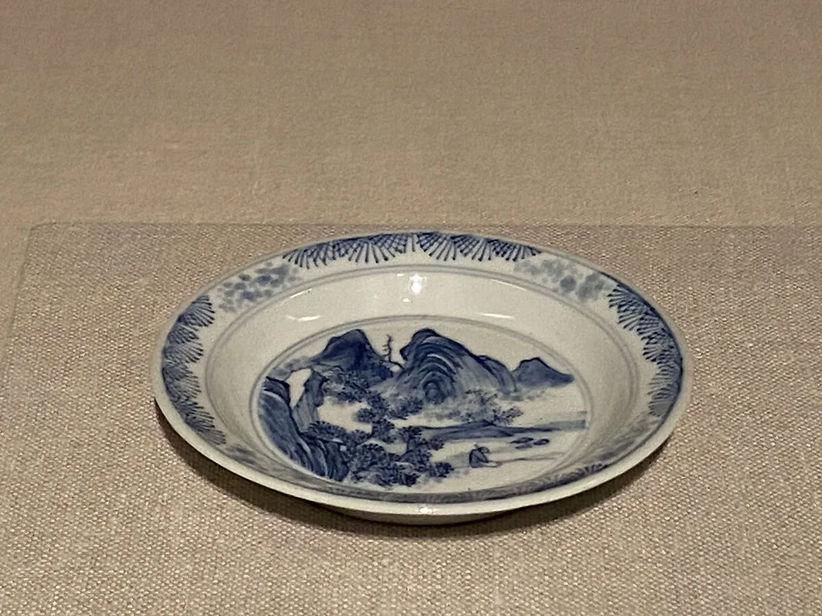 清康熙 景德鎮窯青花山水托盞|Saucer with landscape — Unknown