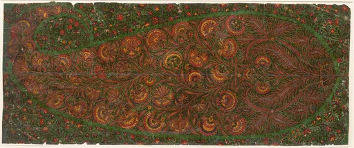 Motif from Kashmir Shawl: Pheerozee (Turquoise Color), No. 23, By Order of Mahummud Azeem Khan