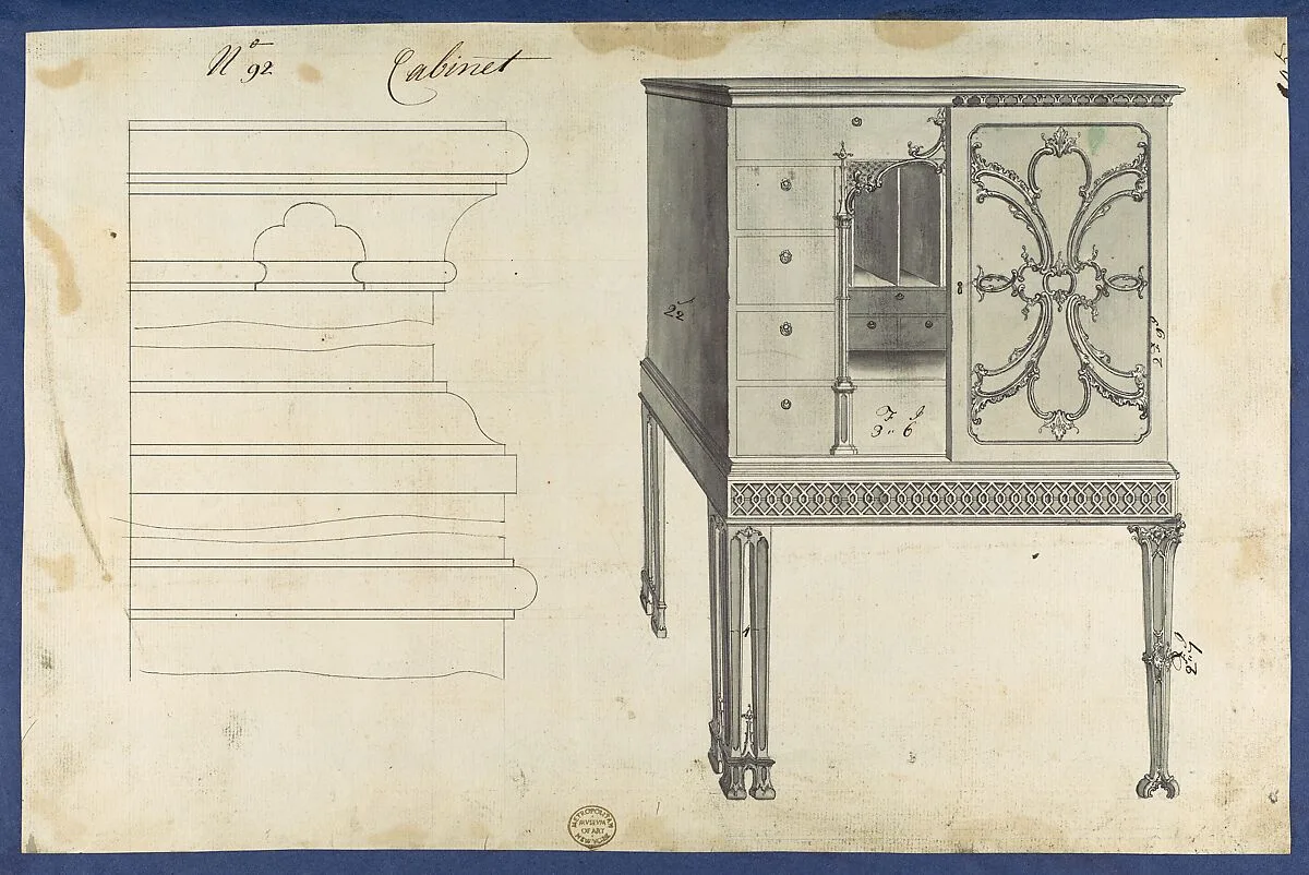 Cabinet, from Chippendale Drawings, Vol. II — Thomas Chippendale