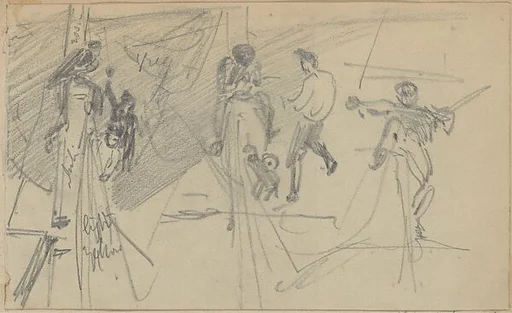 Sailors in Rigging of Ship (from Scrapbook)