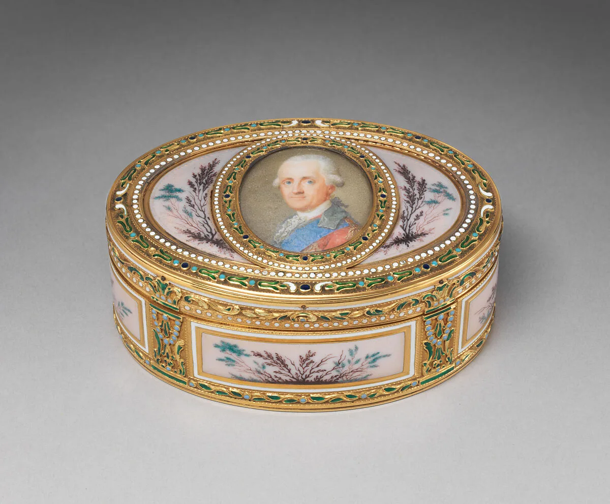 Snuffbox with portrait of a man, probably Prinz Karl von Sachsen (1733–1796) — Jean-Joseph Barrière|Anton Graff