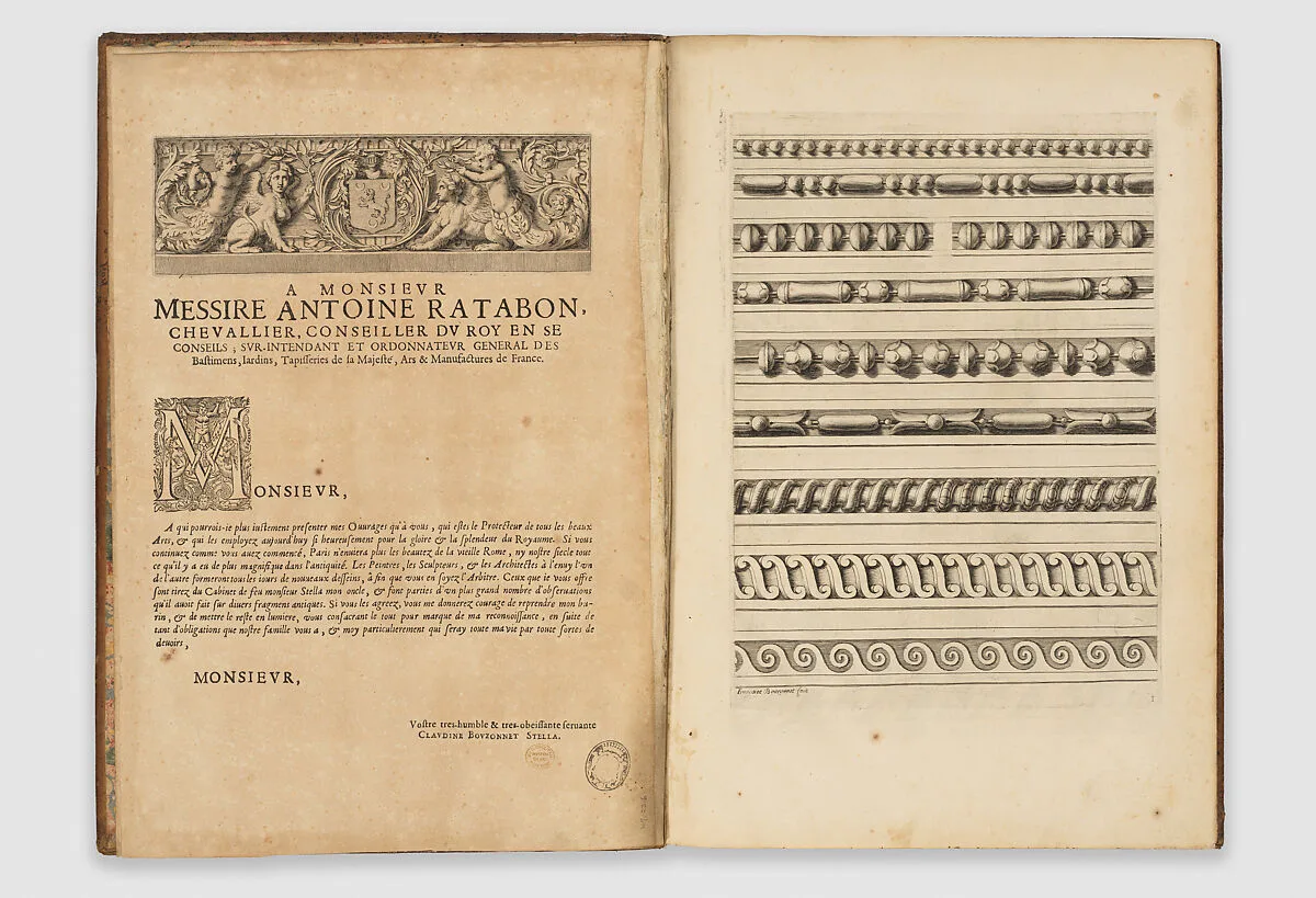 Divers Ornements D'Architecture, Recueillis et Dessegnes Apres L'Antique — Jacques Stella|Claudine Bouzonnet Stella|Françoise Bouzonnet|Messire Antoine Ratabon