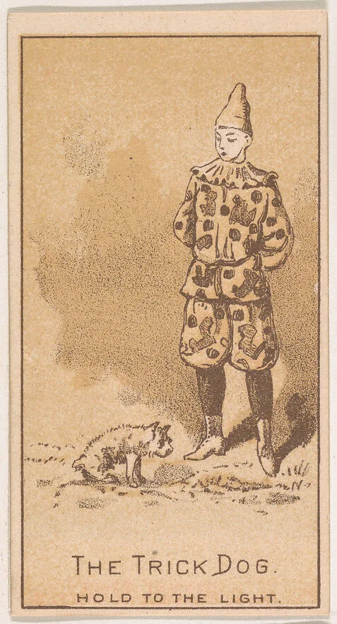 The Trick Dog, from the Magic Changing Cards series (N223) issued by Kinney Tobacco Company — Kinney Brothers Tobacco Company