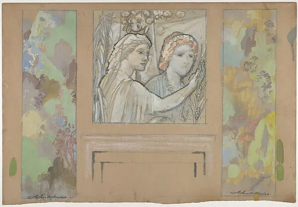 Design for an Overdoor Painting and Two Wall Panels — Arthur B. Davies