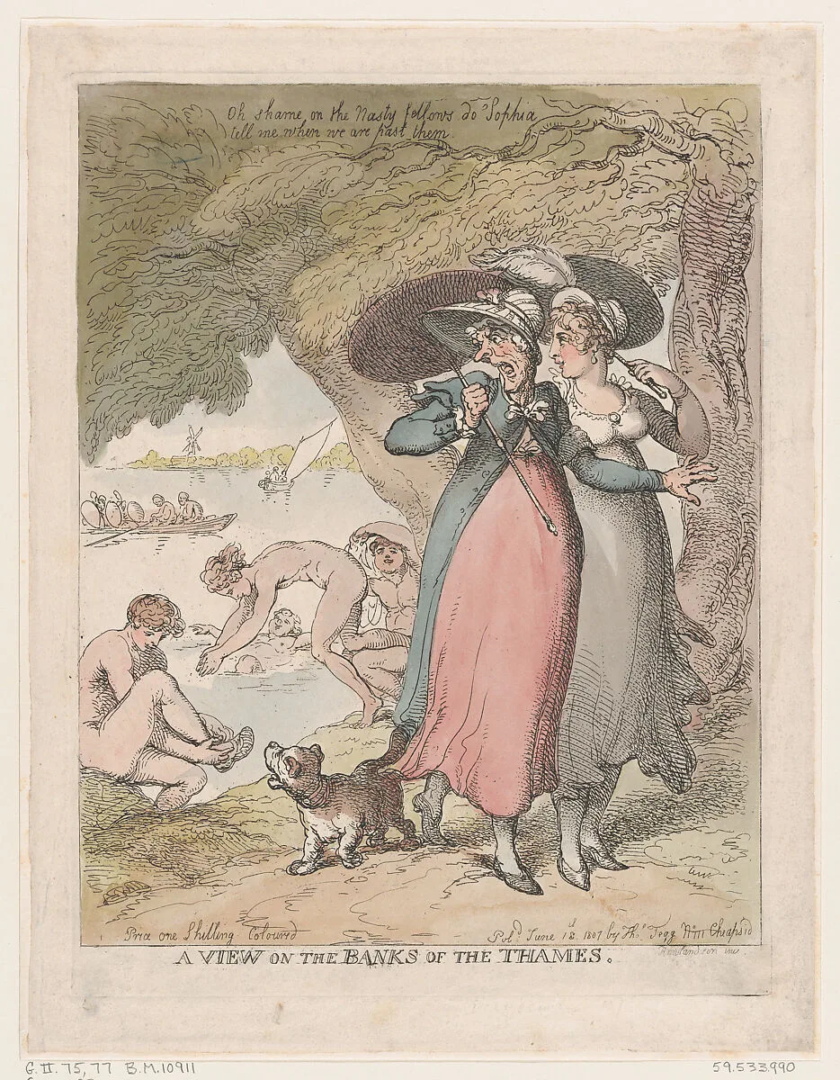 A View on the Banks of the Thames — Thomas Tegg|Thomas Rowlandson