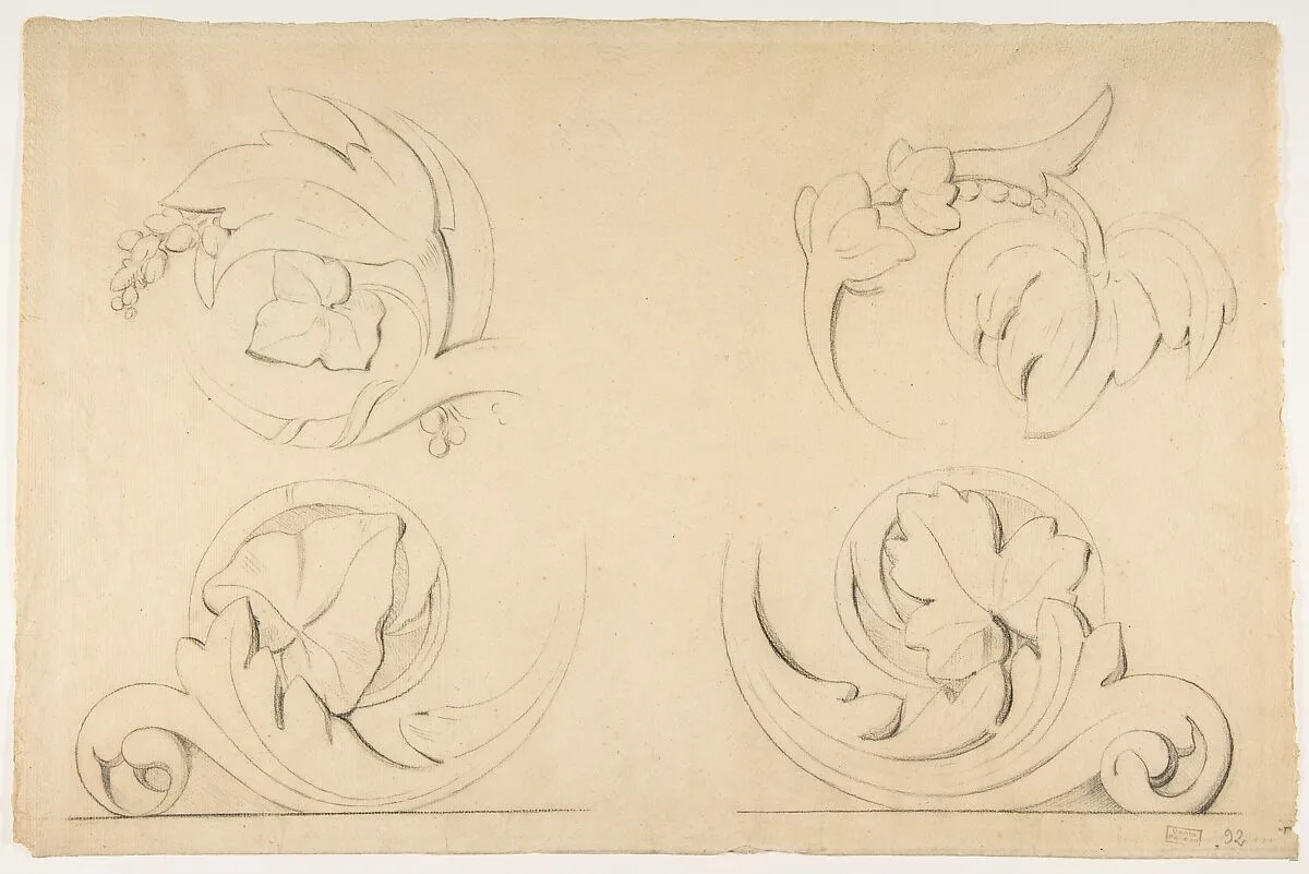 Architectural Motifs: Four Rinceaux — Georges Seurat