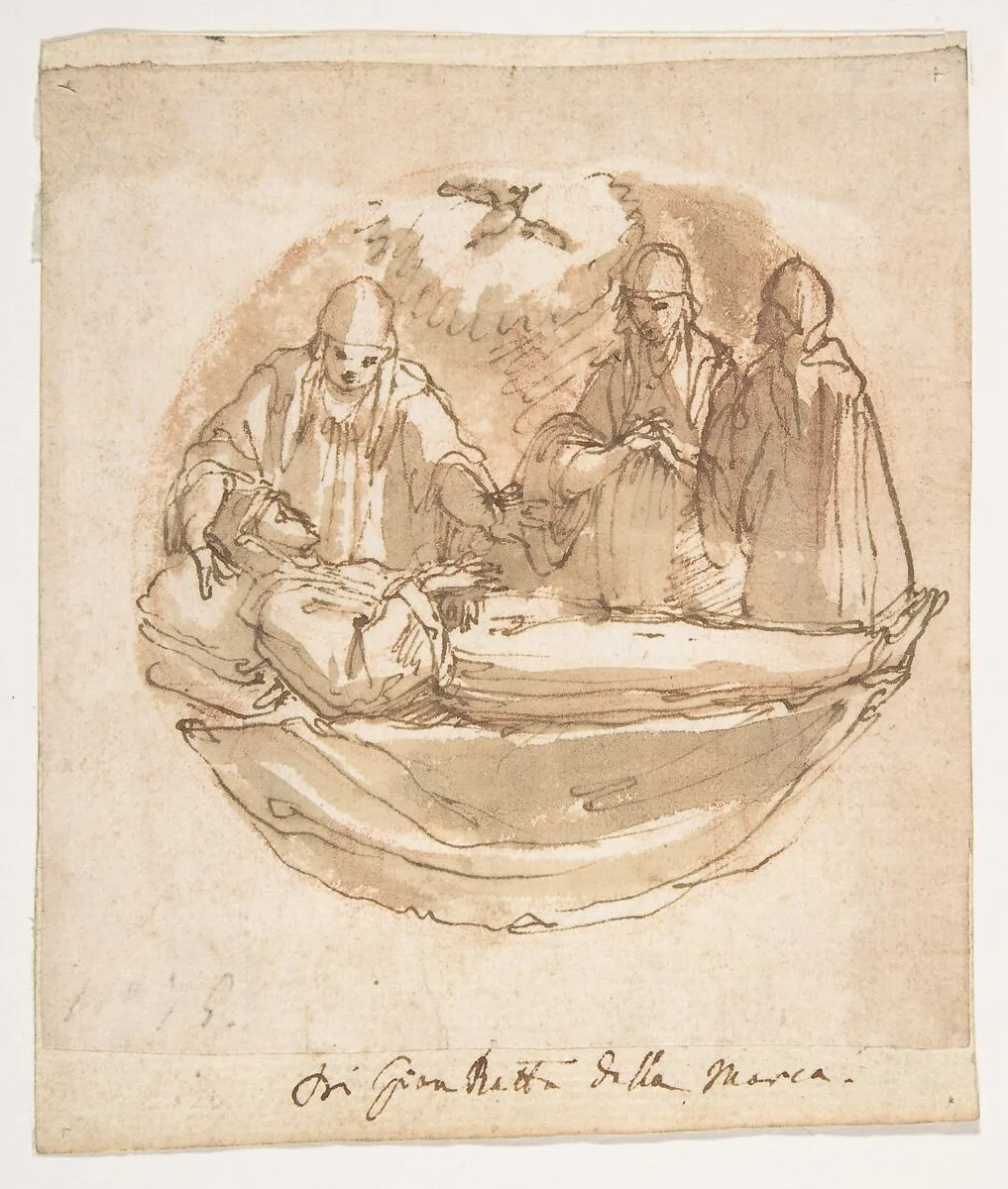 A Nun on Her Deathbed, the Holy Spirit Above — Giovanni Battista Lombardelli (Giovanni Battista della Marca, "Il Montano")