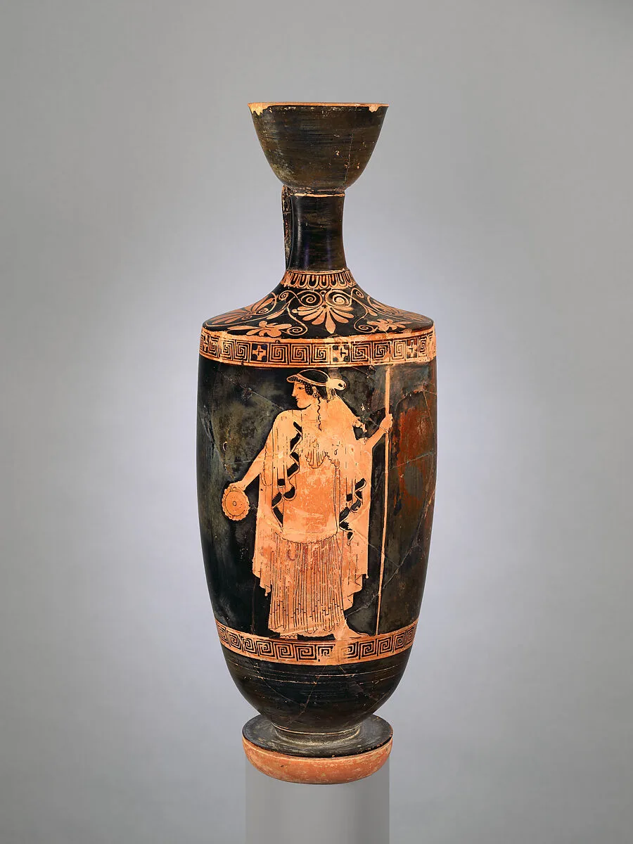Terracotta lekythos (oil flask) — Brygos Painter