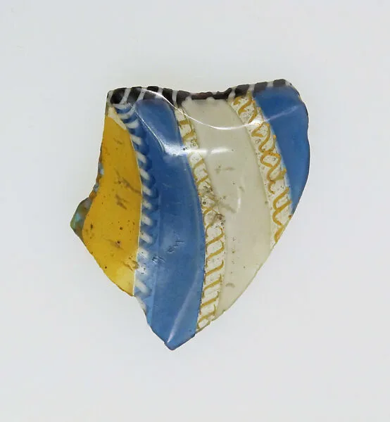 Glass striped mosaic bowl fragment — Unknown