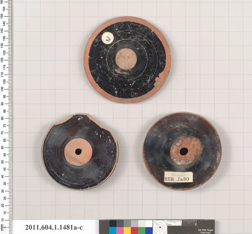 Terracotta fragments of kylikes (drinking cups)