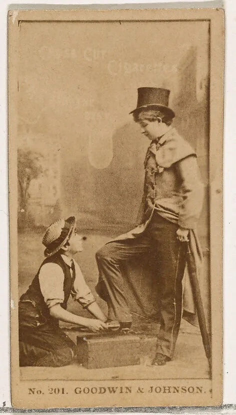 Card Number 201, Goodwin and Johnson, from the Actors and Actresses series (N145-2) issued by Duke Sons & Co. to promote Cross Cut Cigarettes — W. Duke, Sons & Co.