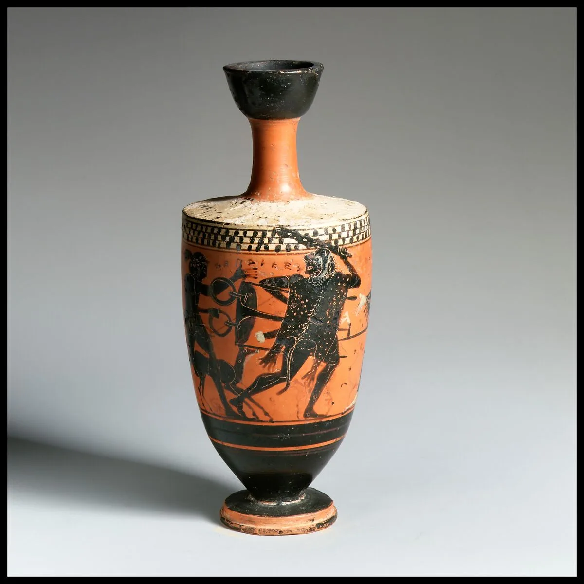 Terracotta lekythos (oil flask) — Sappho Painter