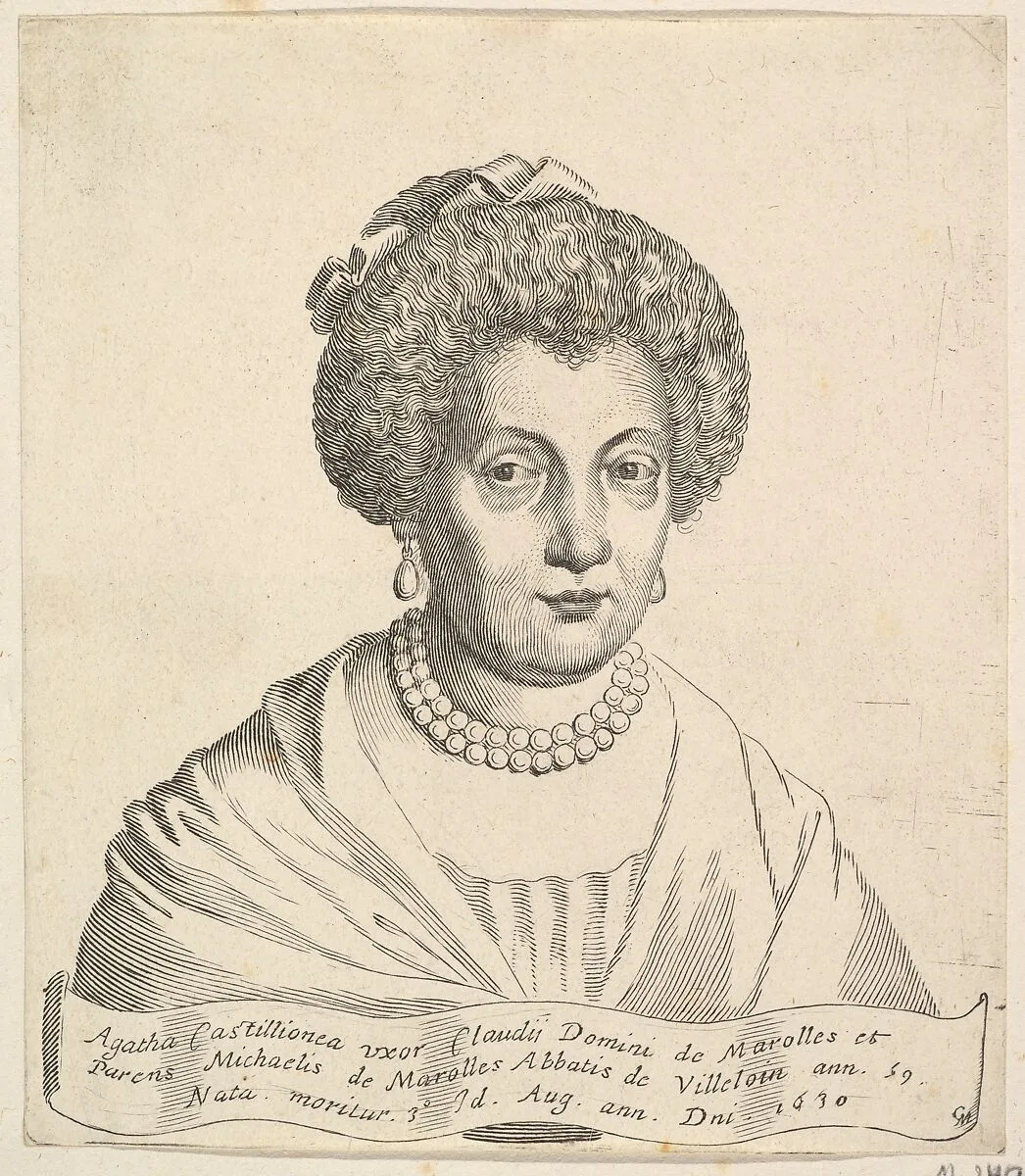 Portrait of Agathe de Châtillon — Claude Mellan|Agathe de Châtillon
