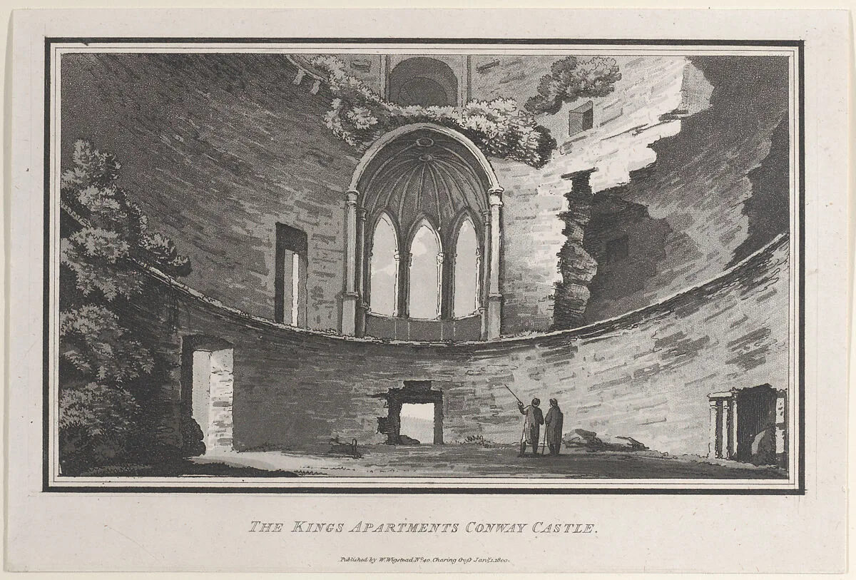 The Kings Apartments Conway Castle, from "Remarks on a Tour to North and South Wales, in the year 1797" — W. Wigstead|Henry Wigstead|John Hill|Thomas Rowlandson