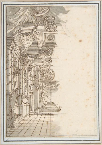 Perspective Sketch for a Palace Interior.