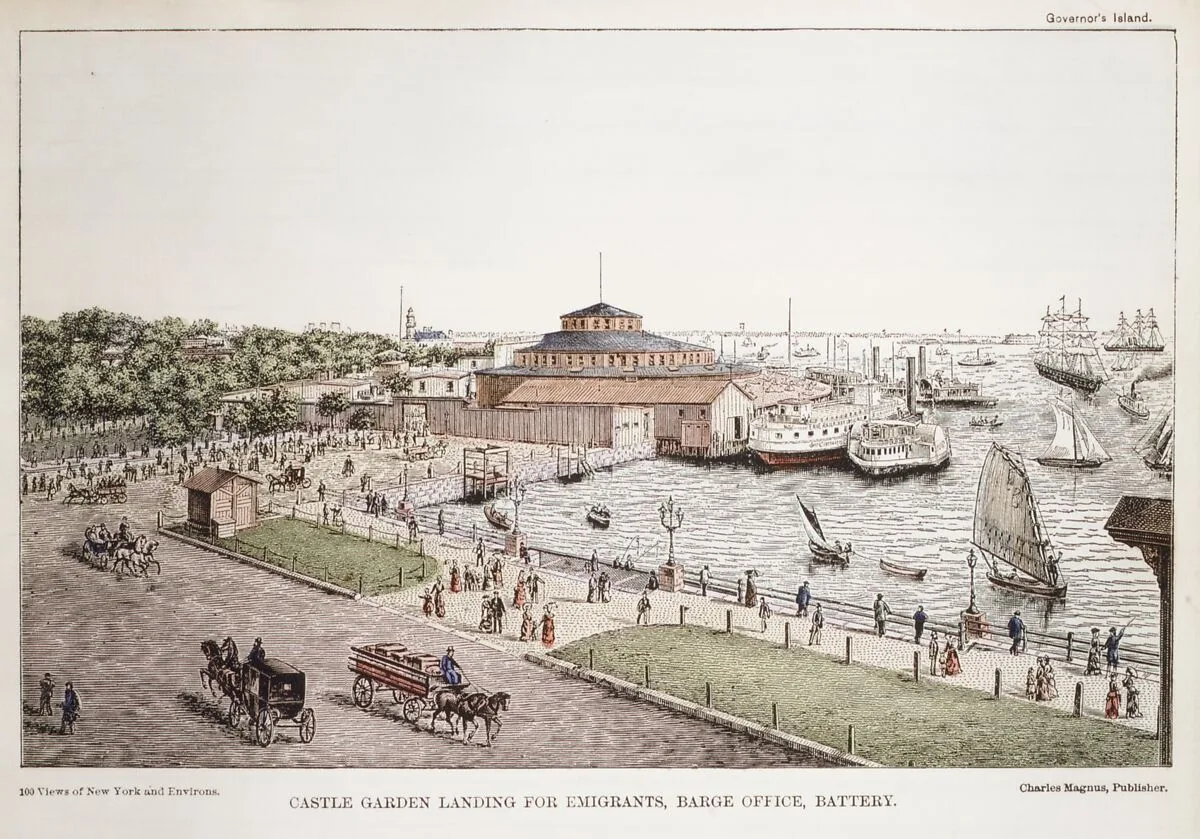 Castle Garden Landing for Emigrants, Barge Office, Battery — Charles Magnus & Company