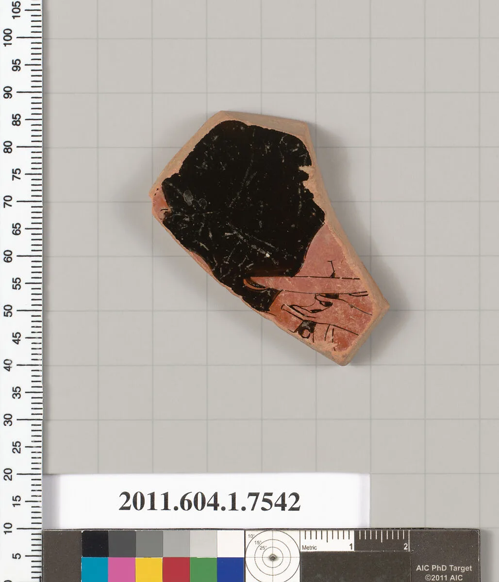 Terracotta fragment of a kylix (drinking cup) — Euaion Painter