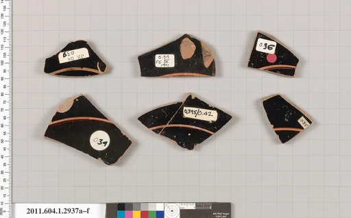 Terracotta fragments of kylikes (drinking cups)