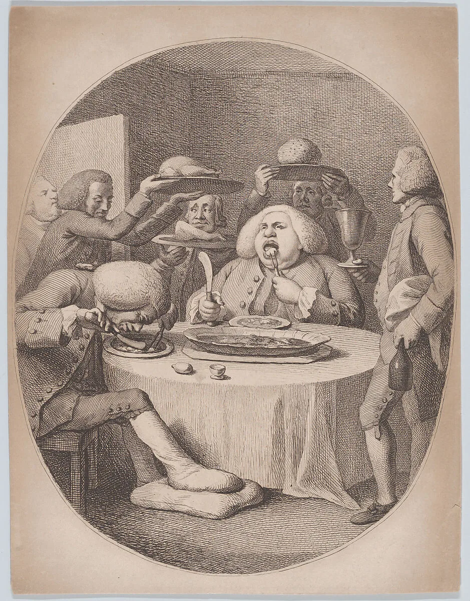 Les Gourmands — James Boswell|Samuel Johnson|Anonymous, British, late 18th century