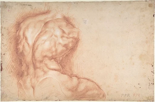 The Virgin Adored by Saints (recto); Study of the Torso Belvedere (verso)