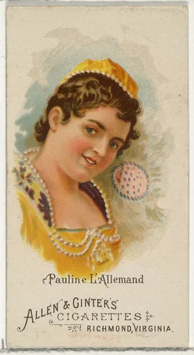 Pauline L'Allemand, from World's Beauties, Series 1 (N26) for Allen & Ginter Cigarettes