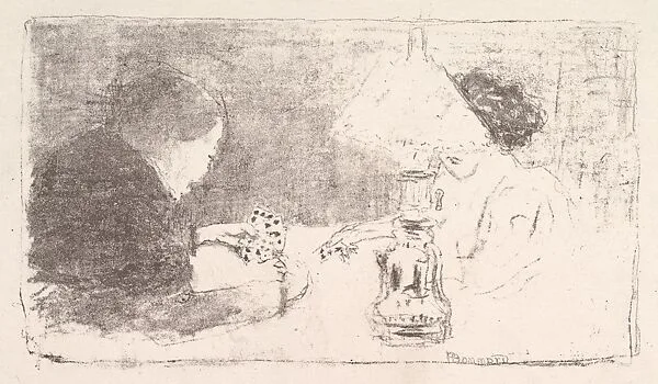 The Card Game by Lamplight — Pierre Bonnard|Maurice Dumont|Paul Lemaire