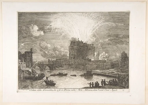 Fireworks in Rome Over Castel Sant' Angelo