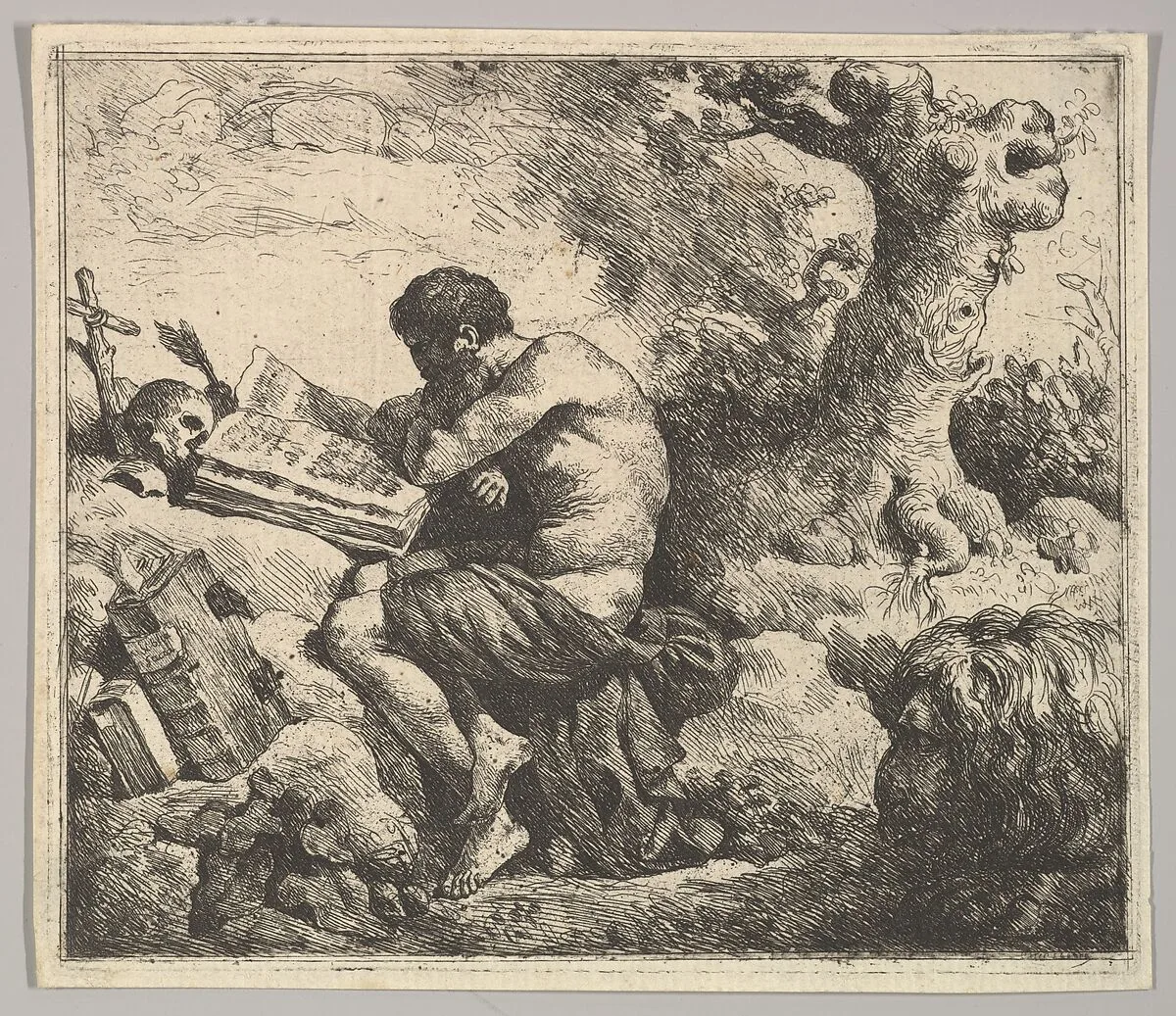 St. Jerome in a Landscape — Jean Jacques Lagrenée