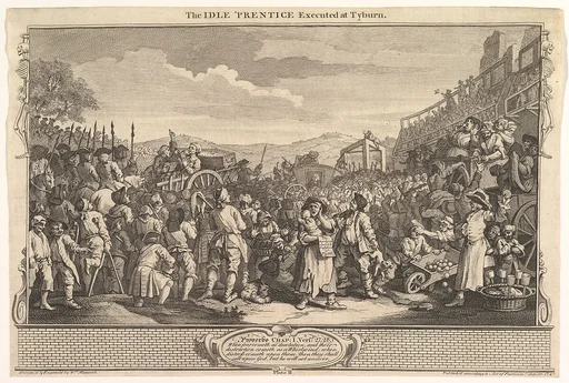 The Idle 'Prentice Executed at Tyburn: Industry and Idleness, plate 11