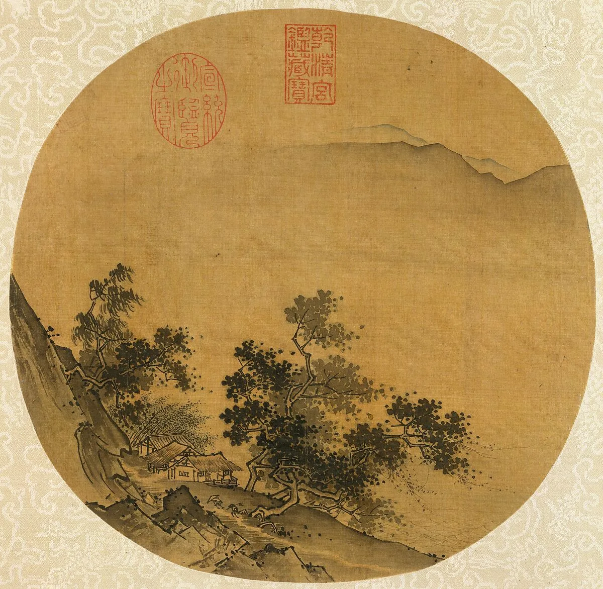 南宋 佚名 倣夏珪 冒雨尋莊圖 團扇|Returning Home in a Driving Rain — Xia Gui