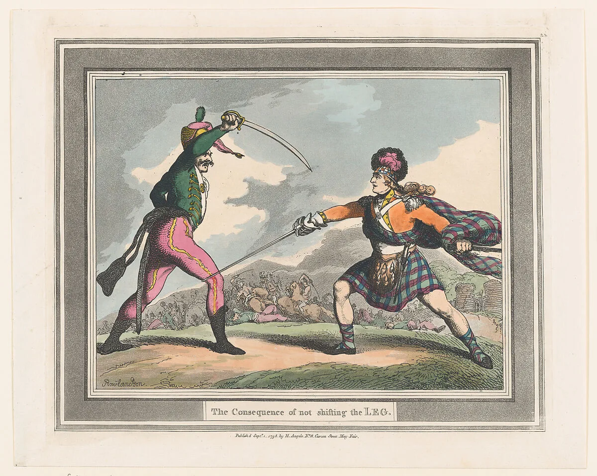 The Consequence of not shifting the LEG — Henry Angelo|Thomas Rowlandson