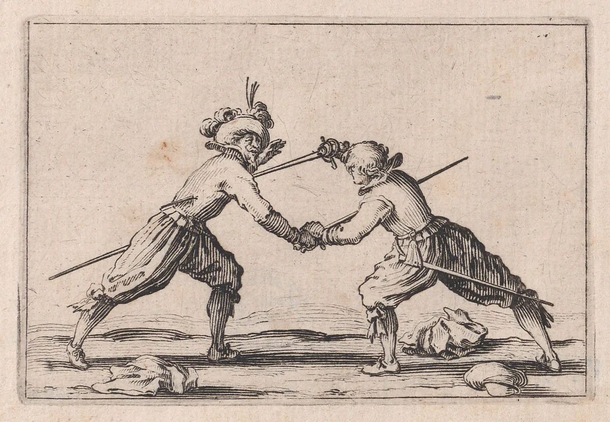 Le Duel a l'Épée (The Duel with Swords), from Les Caprices Series B, The Nancy Set — Jacques Callot|Lorenzo de' Medici