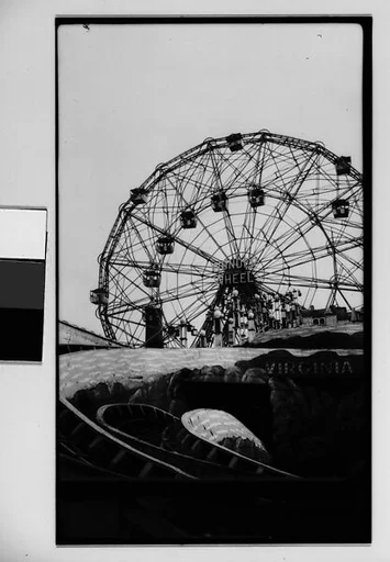 ["Wonder Wheel" and "Virginia Reel" Rides, Coney Island, New York]
