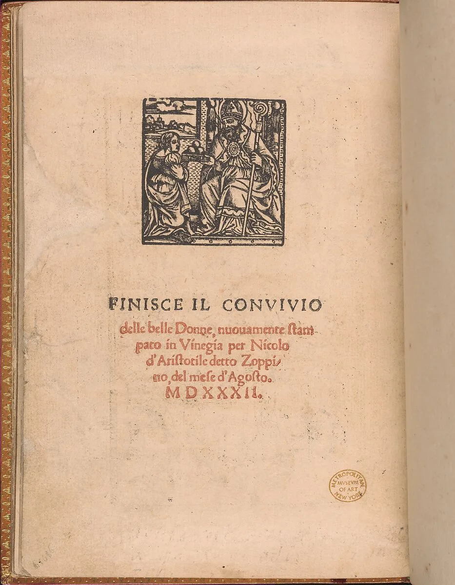 Convivio delle Belle Donne, page 22 (verso) — Nicolò Zoppino|Matteo da Treviso