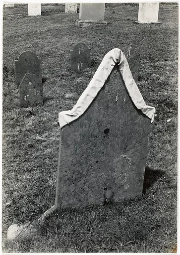 [Gravestone of James Hancock, with White Drapery]